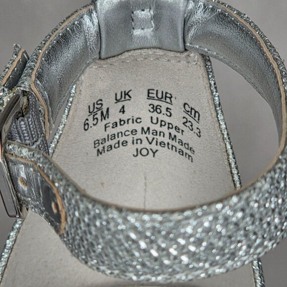 NWT Naturalizer Women's Joy Silver Glitter Dress Sandals Heels - Picture 6 of 7